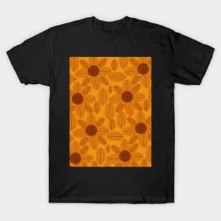 Leaves and flowers in shades of brown T-Shirt